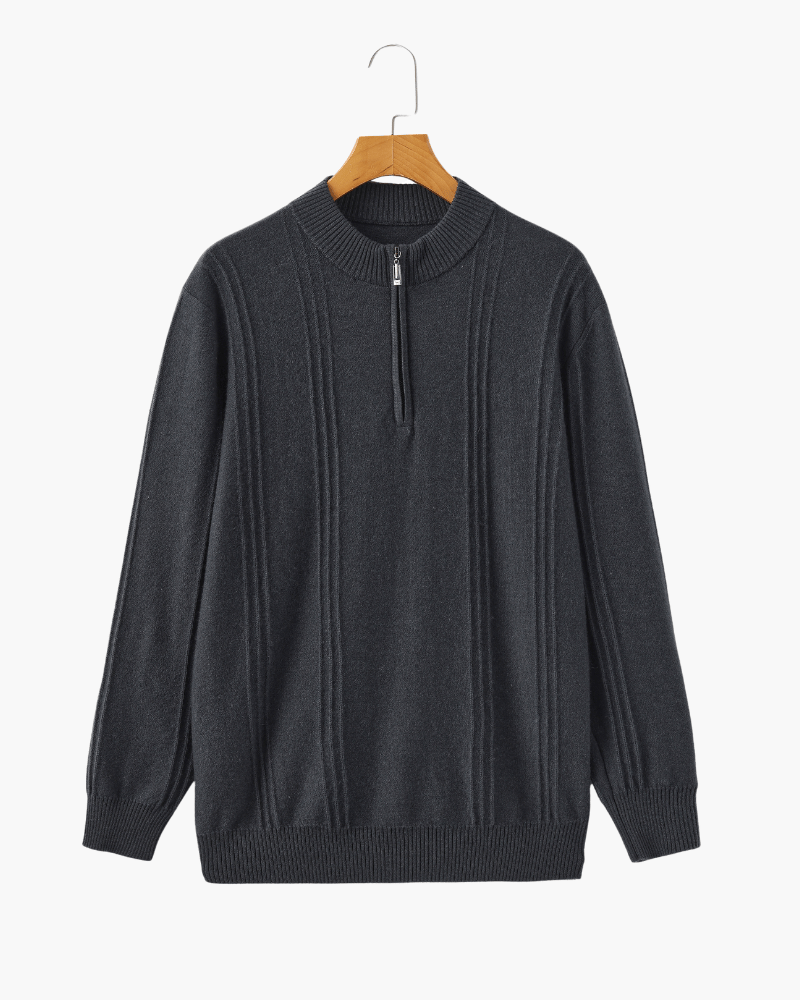 100% Cashmere Ribbed Half Zip – photo 3