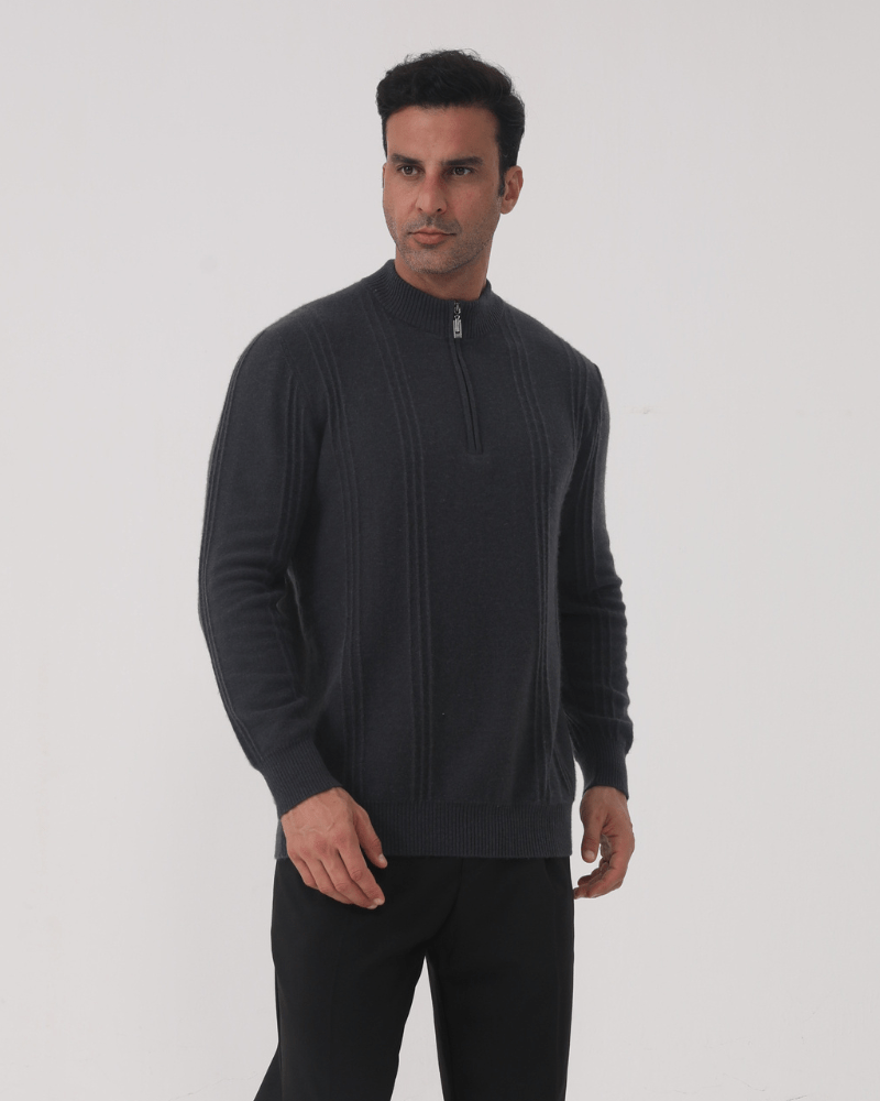 100% Cashmere Ribbed Half Zip – photo 5