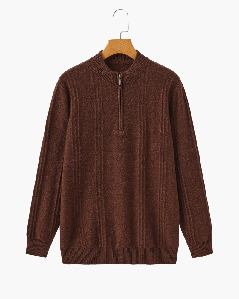 100% Cashmere Ribbed Half Zip – photo 9