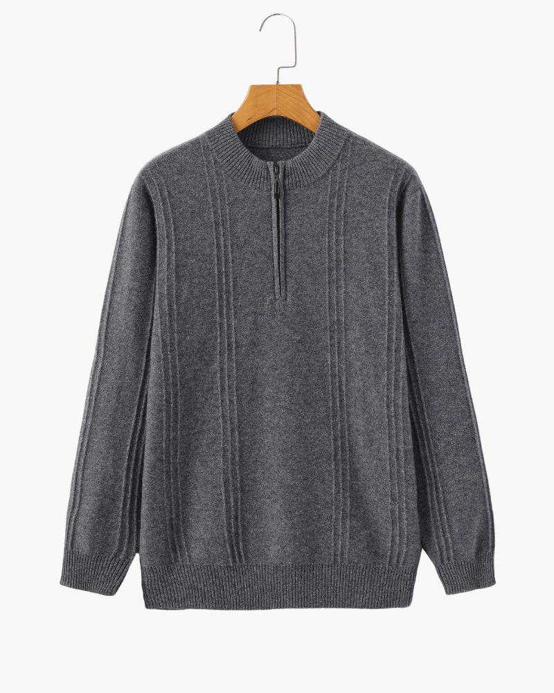 100% Cashmere Ribbed Half Zip – photo 10