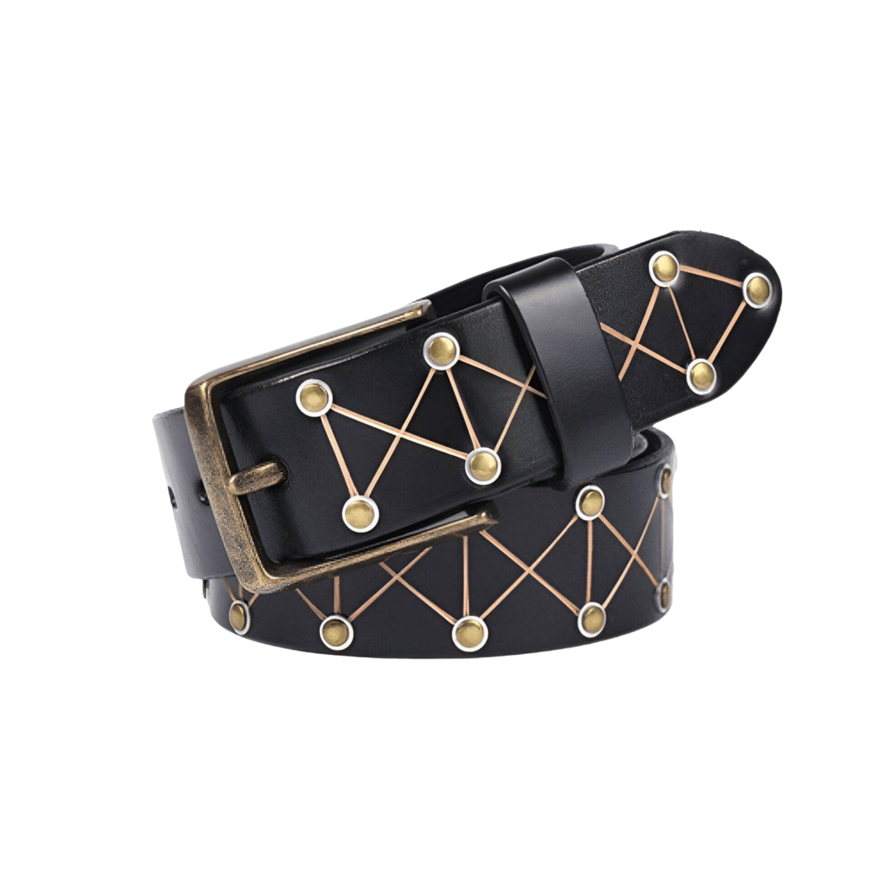Artisan-Crafted Textured Rivet Belt For Men, Jora Model – photo 4
