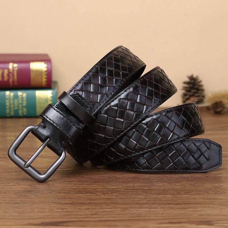 Casual Braided Leather Belt, Anatol Model For Men | Elmont