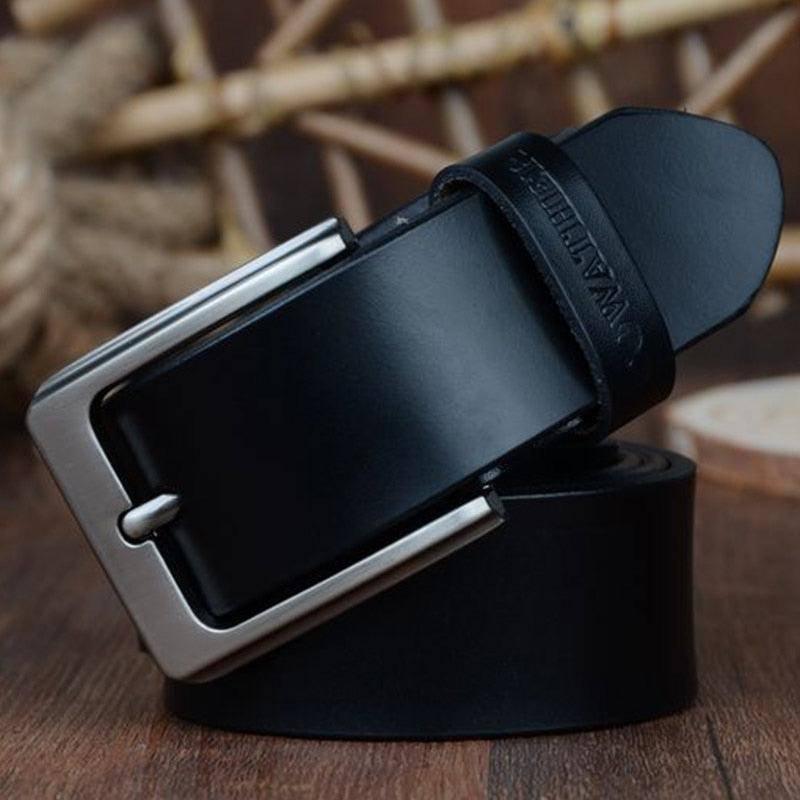 Elegant Men's Casual Leather Belt, Modern Goga Model – photo 2