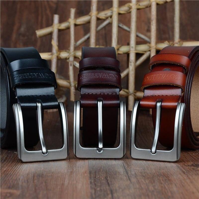 Elegant Men's Casual Leather Belt, Modern Goga Model – photo 5