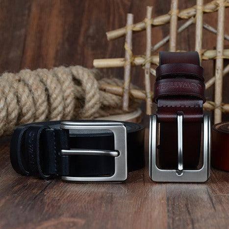 Elegant Men's Casual Leather Belt, Modern Goga Model – photo 6