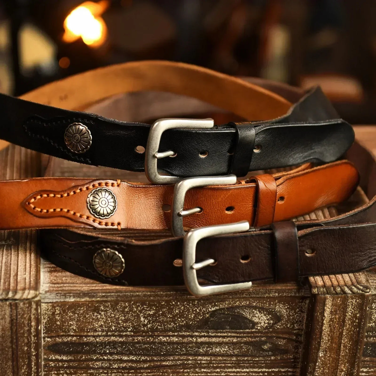 Handcrafted Leather Western Belt – photo 4