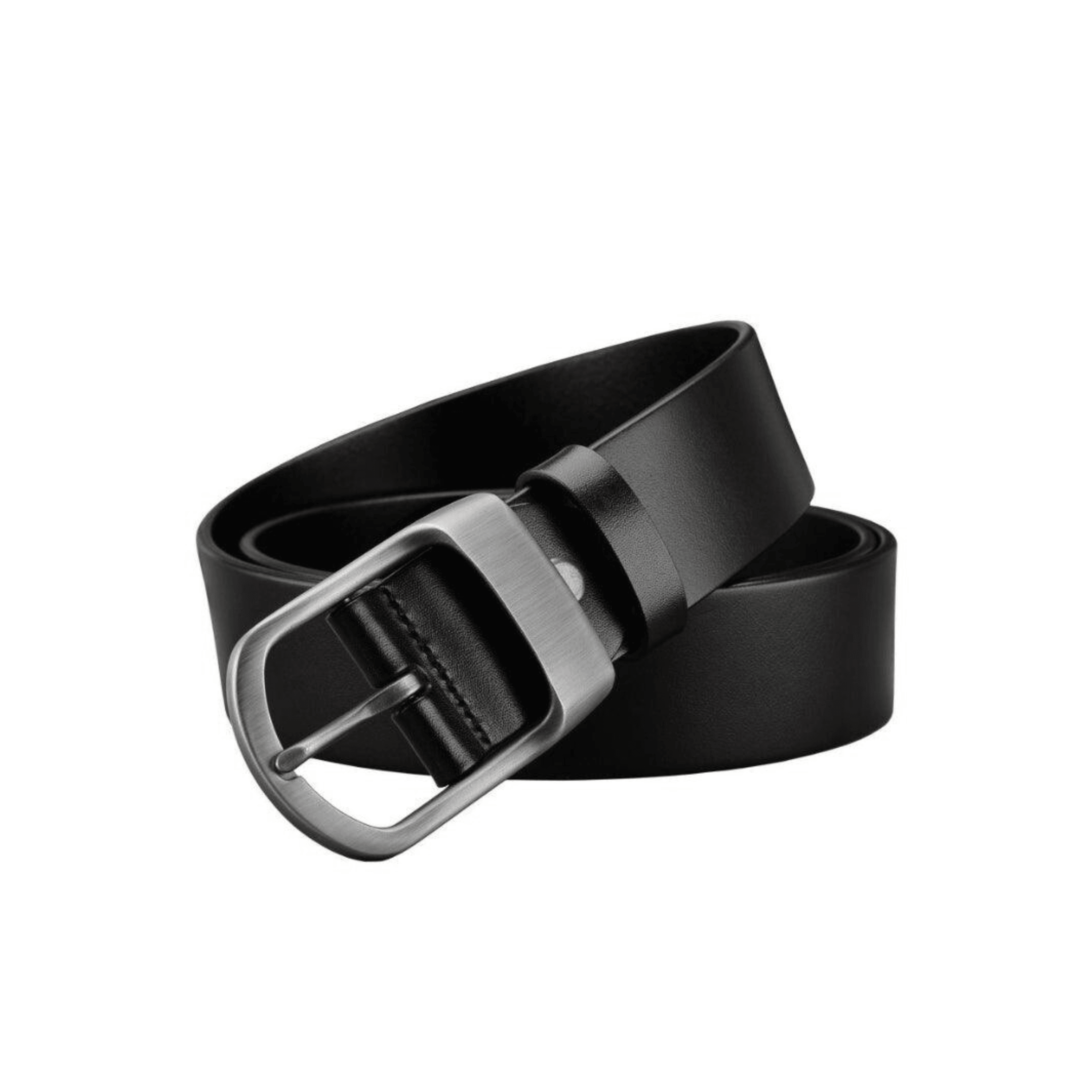 Leather Belt For Men, Matte Buckle, Vintage Revival – photo 4