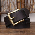 Leather Belt For Men, With Braided Central Strap, Raj Model | Elmont