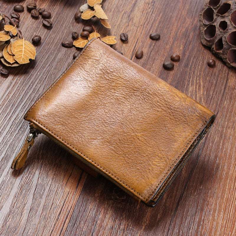 Men's Luxury Leather Retro Short Wallet – photo 3