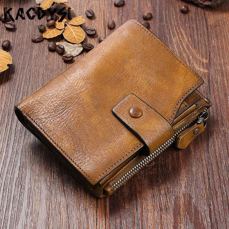 Men's Luxury Leather Retro Short Wallet – photo 6