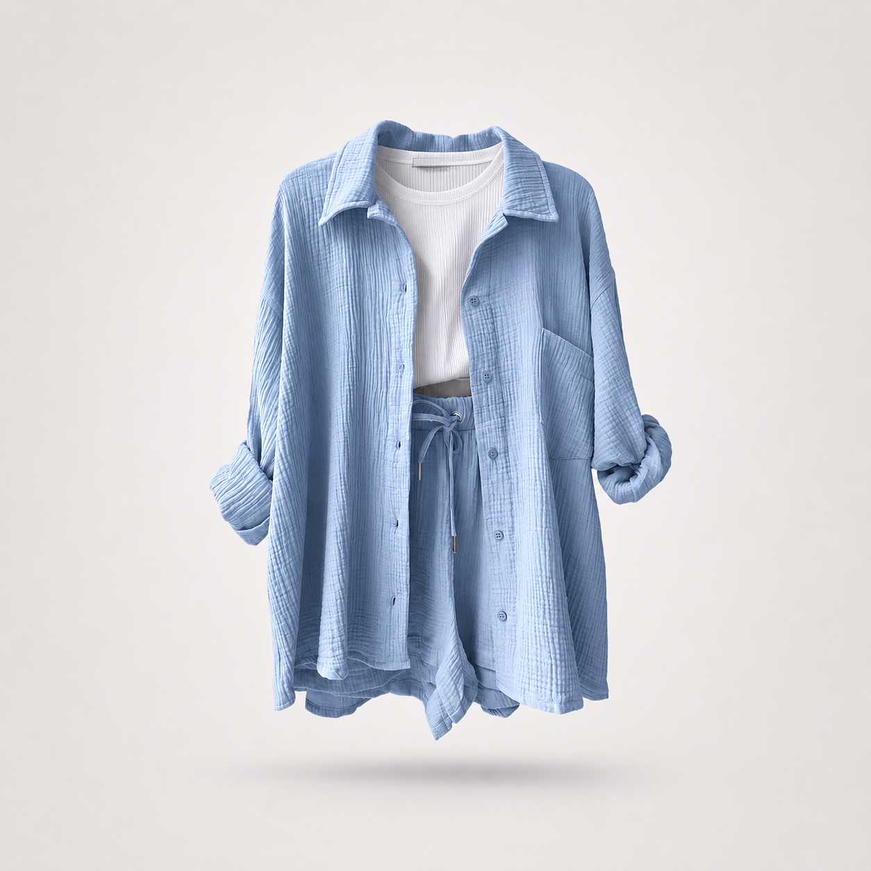 Riviera Crinkle Co-Ord Shirt & Shorts Set – photo 6