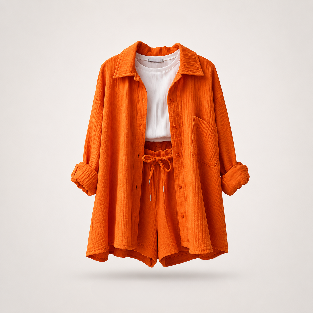 Riviera Crinkle Co-Ord Shirt & Shorts Set – photo 8