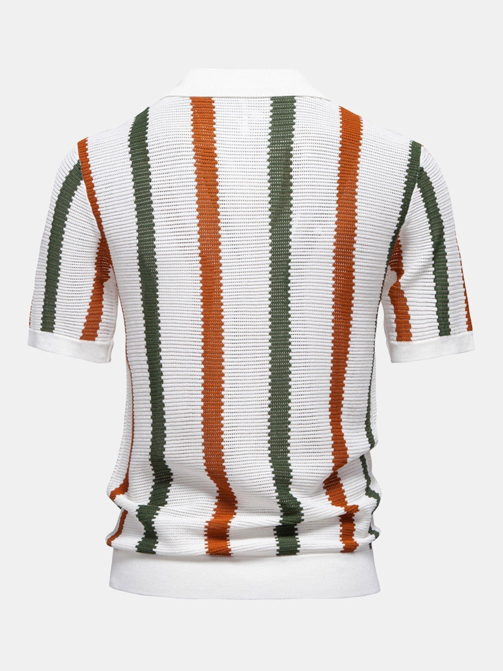 Striped V-Neck Knit Polo Shirt – photo 2