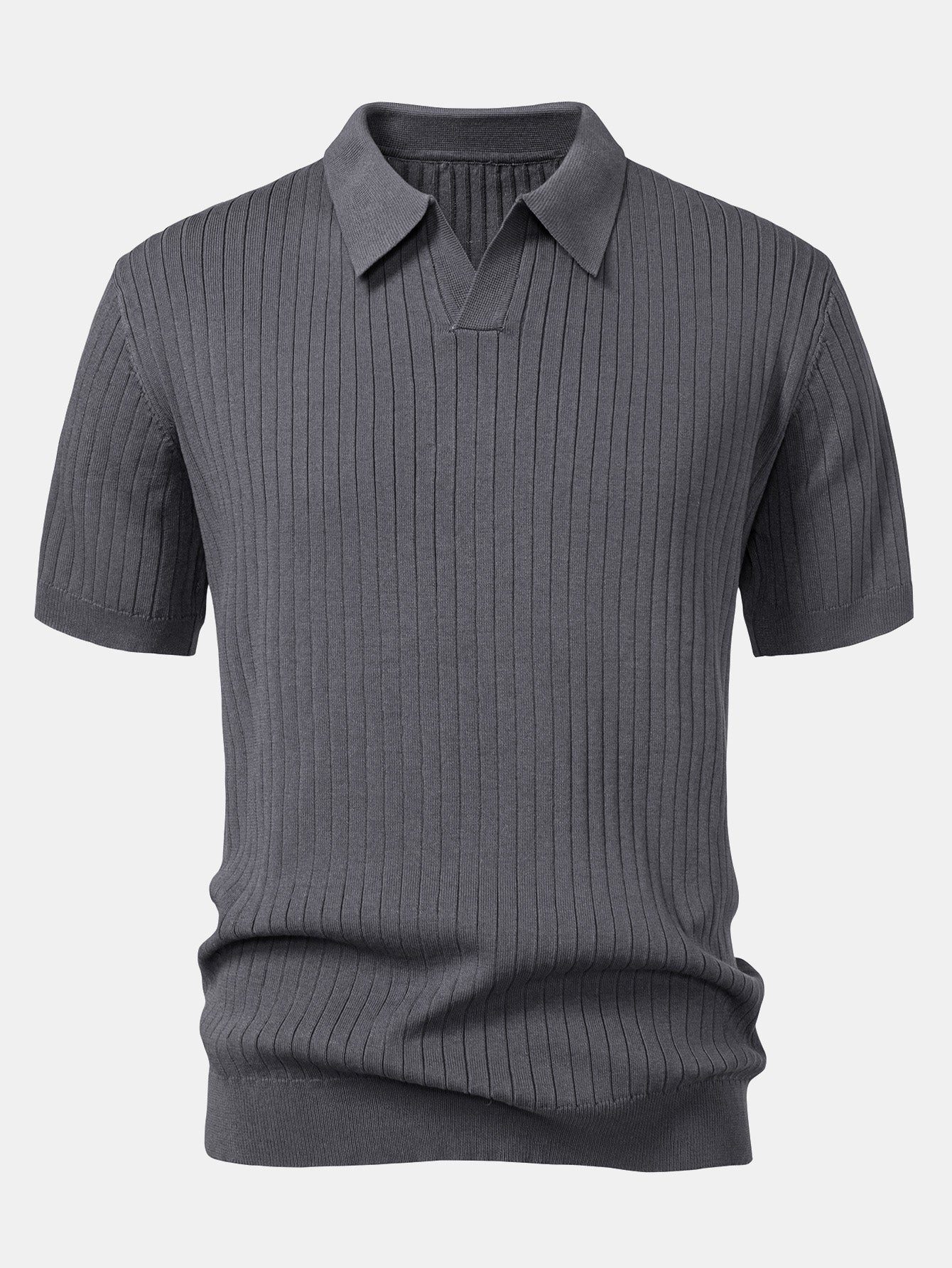 Striped V-Neck Knit Polo – photo 9