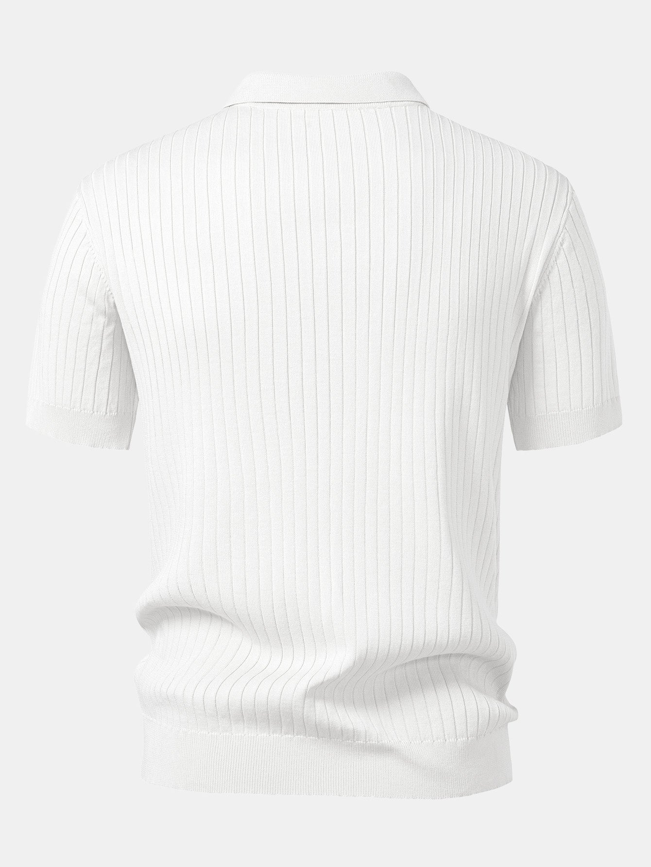 Striped V-Neck Knit Polo – photo 12
