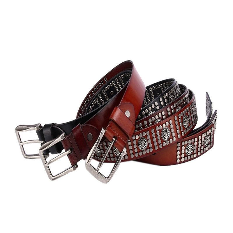 Studded Belt For Men, Silver Buckle, Makan Model – photo 5