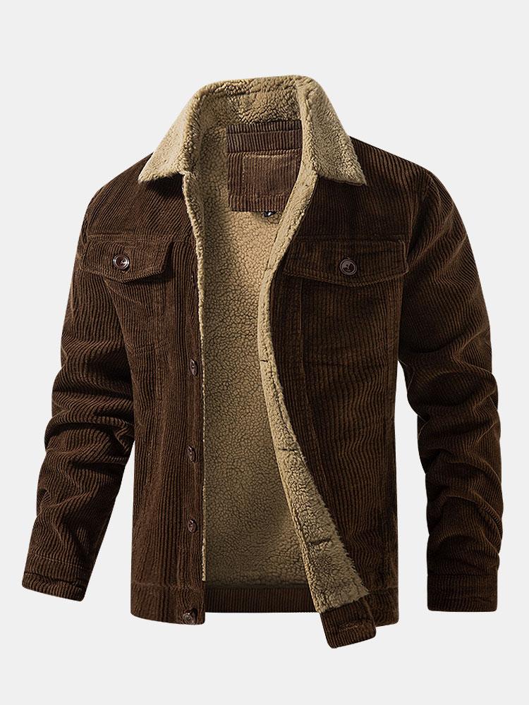 Teddy-Fleece Lined Cotton Corduroy Jacket | Elmont