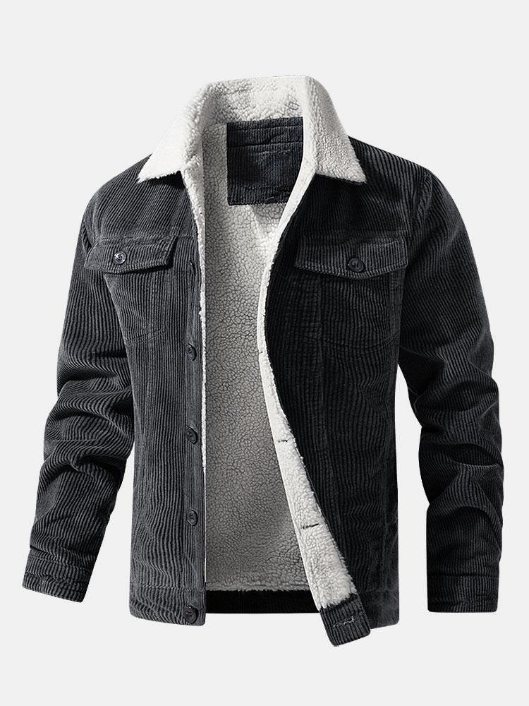 Teddy-Fleece Lined Cotton Corduroy Jacket – photo 6