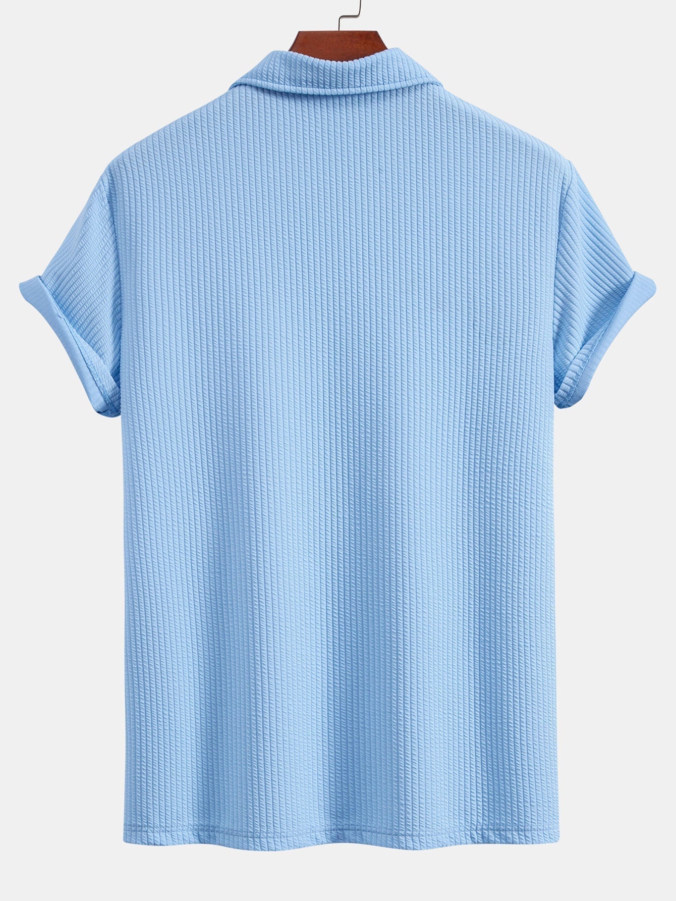 Textured V-Neck Polo & Shorts – photo 7