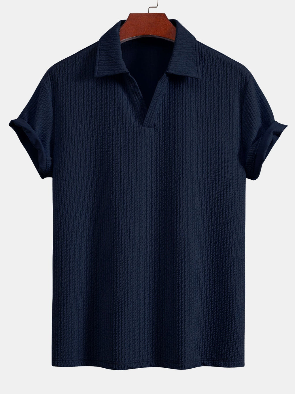 Textured V-Neck Polo & Shorts – photo 14