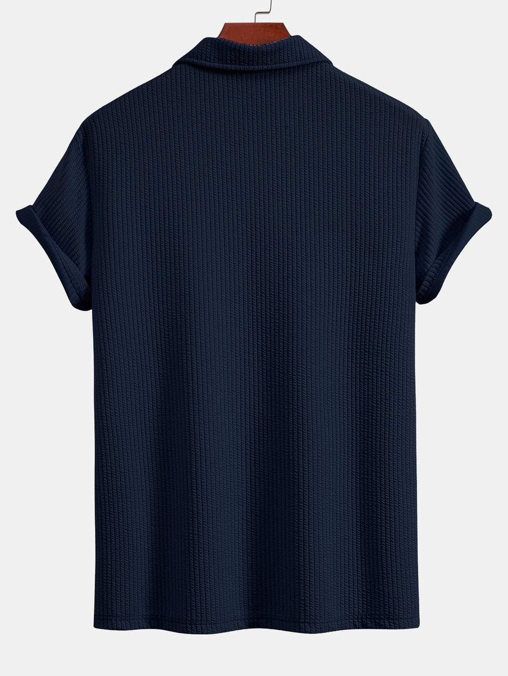 Textured V-Neck Polo & Trousers Set – photo 15