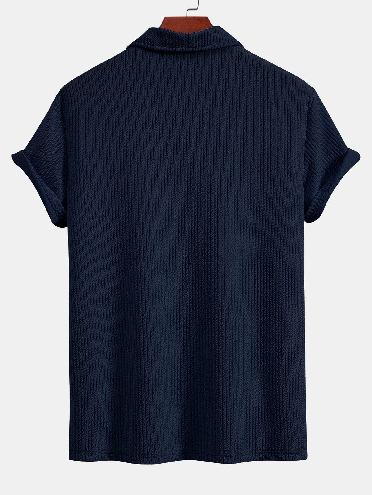 Textured V-Neck Polo & Trousers Set – photo 15