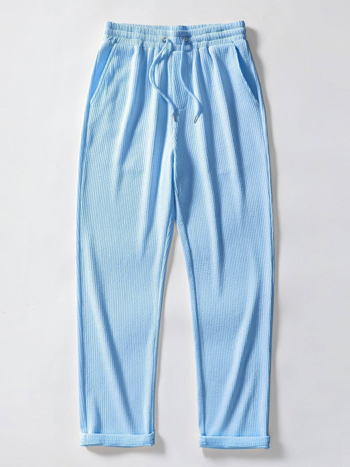 Textured V-Neck Polo & Trousers Set – photo 16