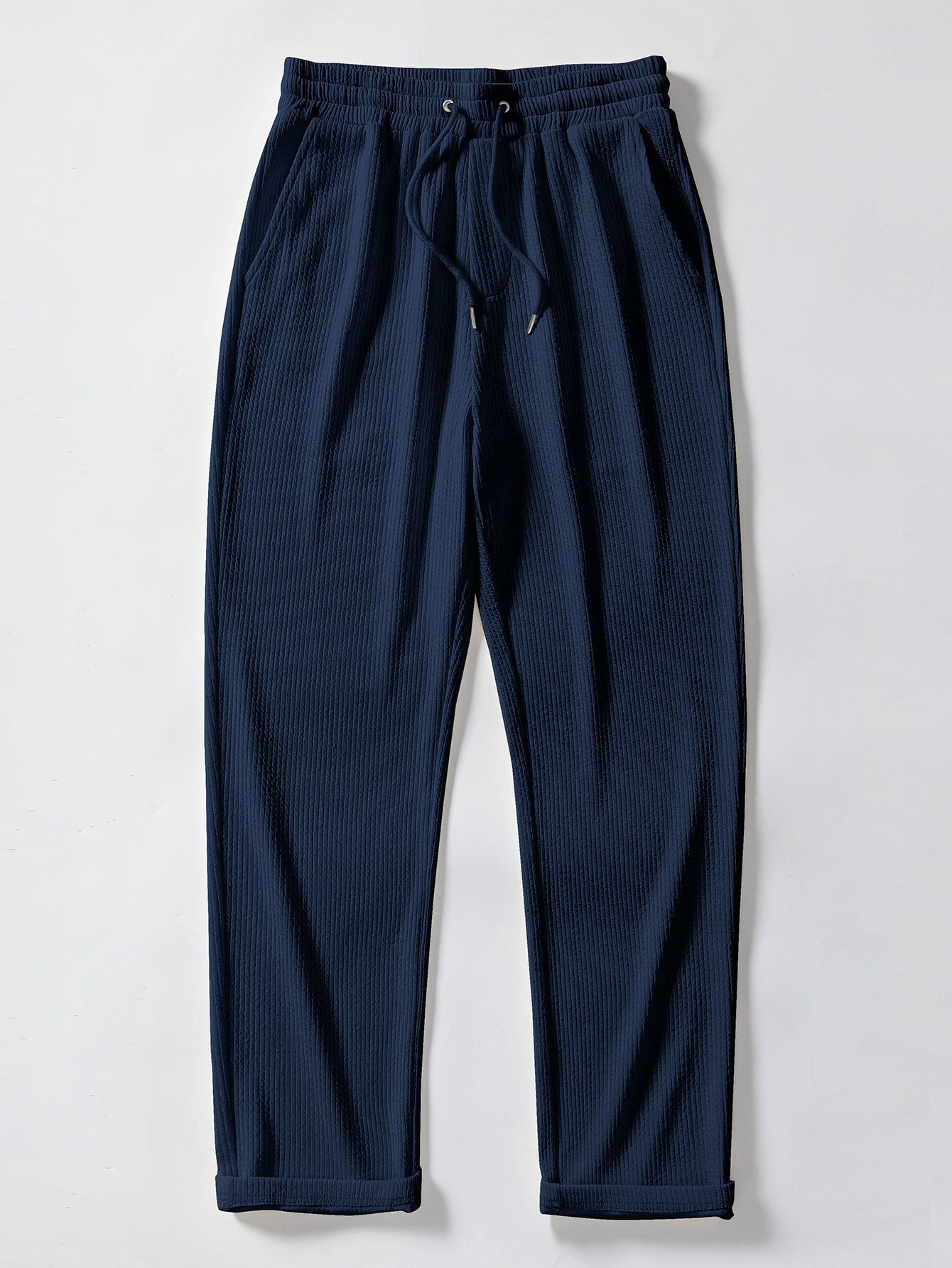 Textured V-Neck Polo & Trousers Set – photo 18