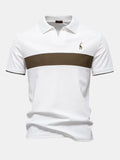 V-Neck Polo Shirt with Contrast Pique Design | Elmont