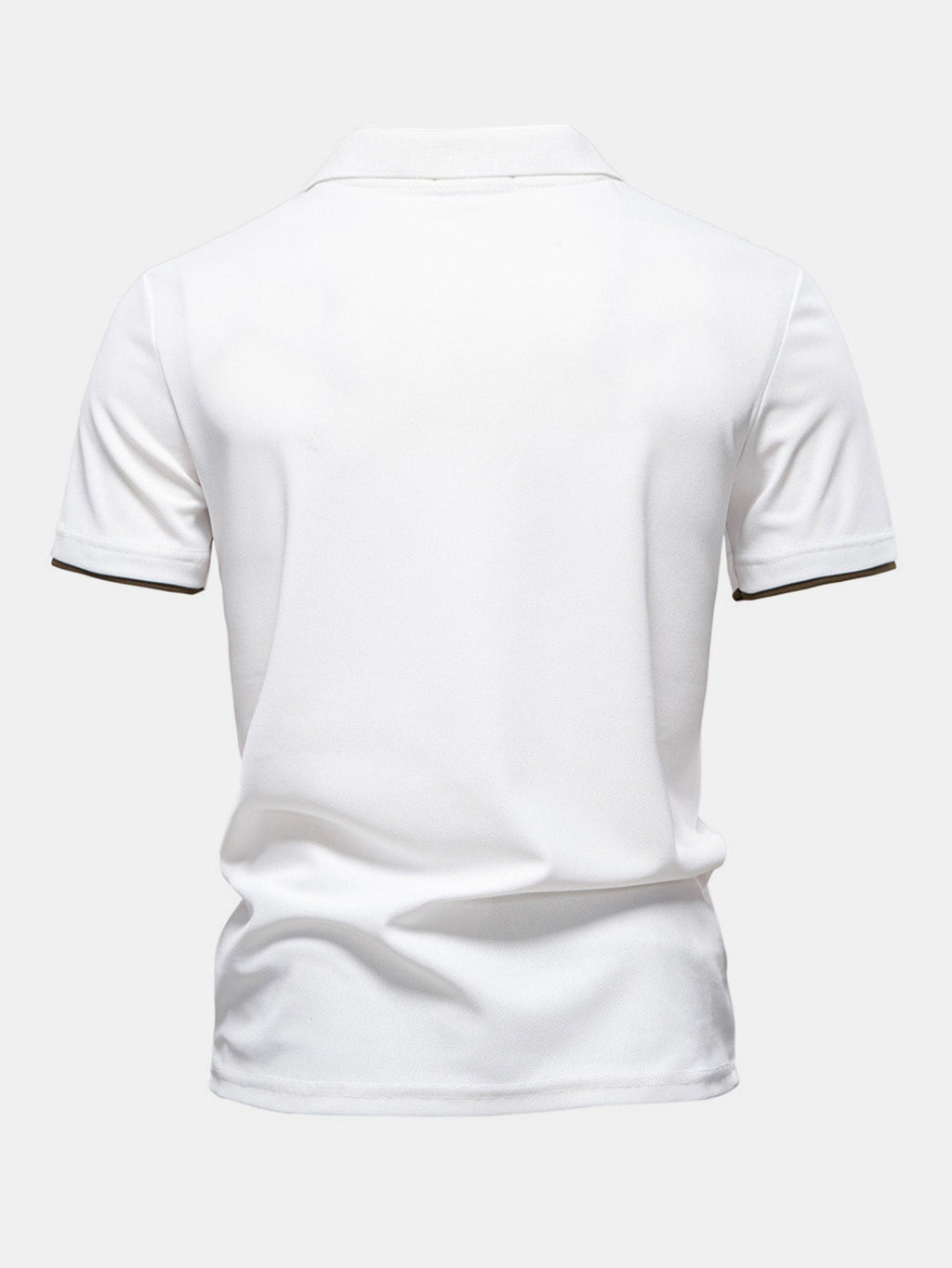 V-Neck Polo Shirt with Contrast Pique Design – photo 2