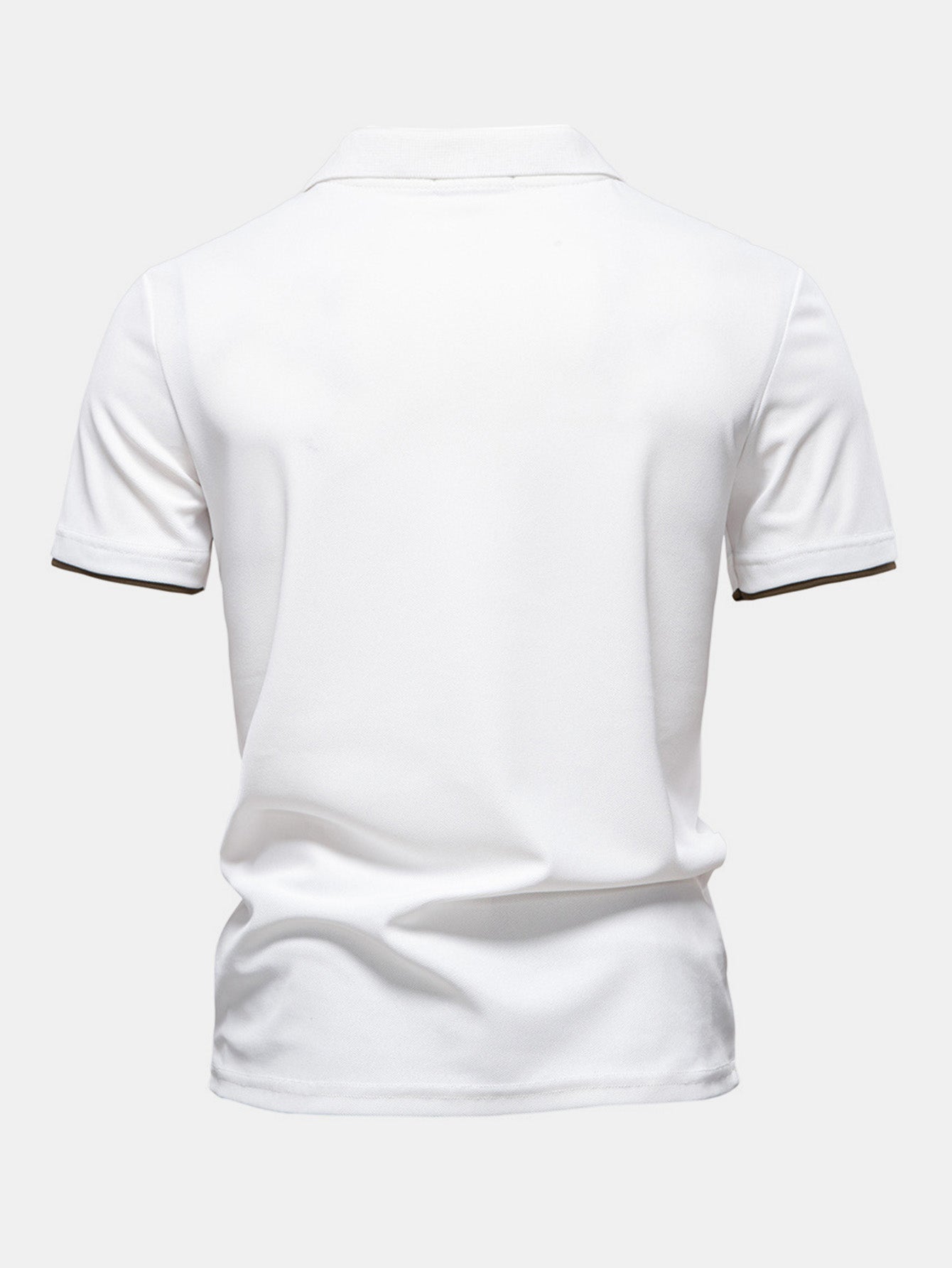 V-Neck Polo Shirt with Contrast Pique Design – photo 2