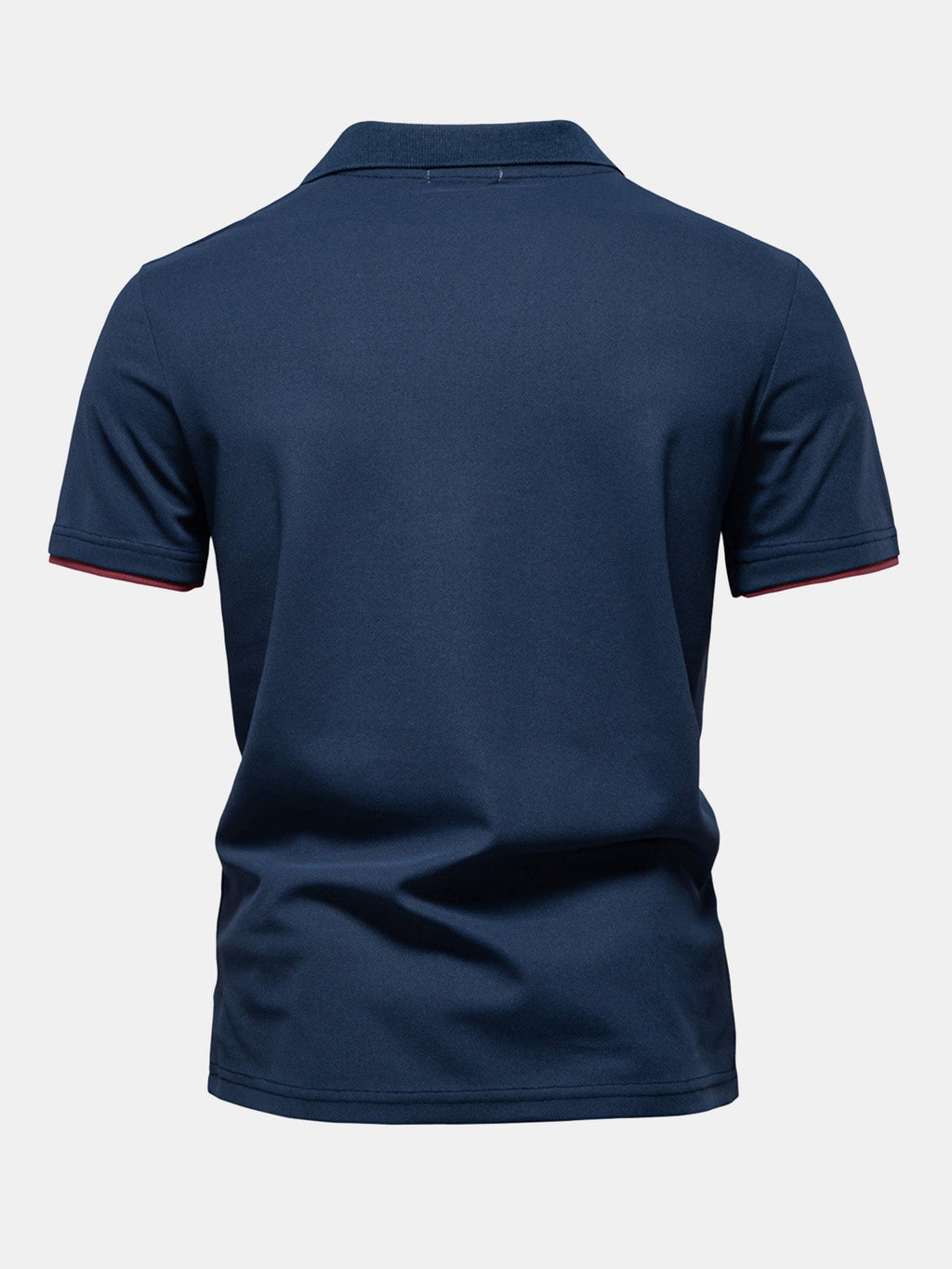 V-Neck Polo Shirt with Contrast Pique Design – photo 4