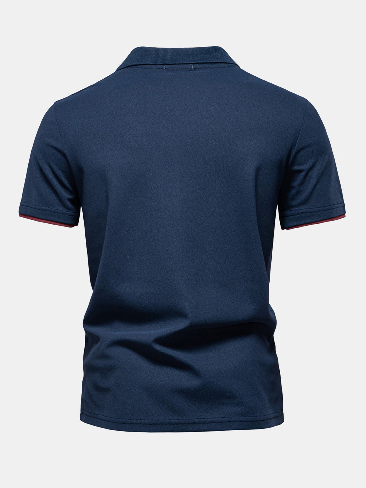 V-Neck Polo Shirt with Contrast Pique Design – photo 4