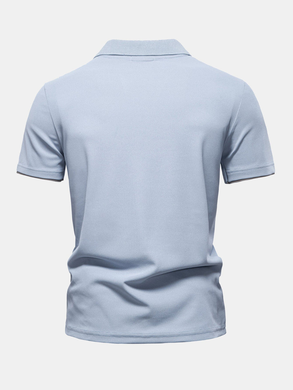 V-Neck Polo Shirt with Contrast Pique Design – photo 8